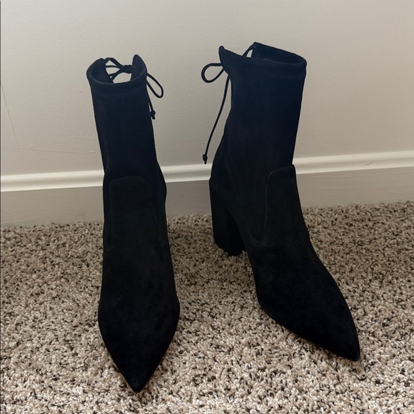 NWT Stuart Weitzman Avenue 85 City Block Booties Suede Size 11.5 Black - Picture 10 of 14